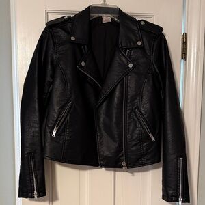 Black Faux Leather Moto Jacket